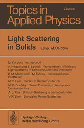 Cardona |  Light Scattering in Solids 1 | eBook | Sack Fachmedien
