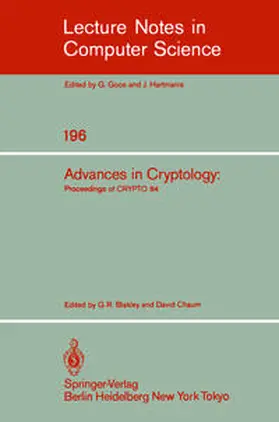 Blakely / Chaum | Advances in Cryptology | E-Book | www2.sack.de