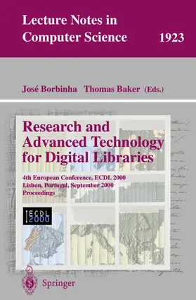 Borbinha / Baker |  Research and Advanced Technology for Digital Libraries | Buch |  Sack Fachmedien