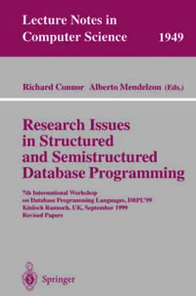 Connor / Mendelzon |  Research Issues in Structured and Semistructured Database Programming | eBook | Sack Fachmedien