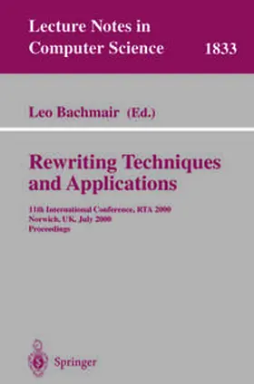 Bachmair | Rewriting Techniques and Applications | E-Book | www2.sack.de