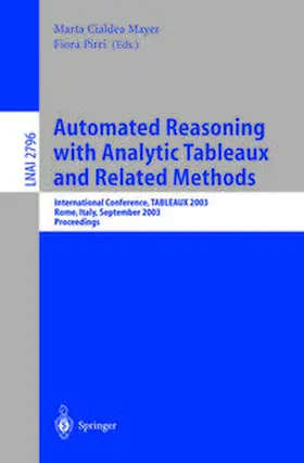 Cialdea Mayer / Pirri |  Automated Reasoning with Analytic Tableaux and Related Methods | eBook | Sack Fachmedien