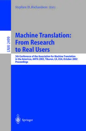 Richardson | Machine Translation: From Research to Real Users | E-Book | sack.de