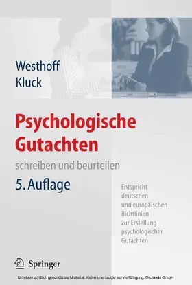 Westhoff / Kluck |  Psychologische Gutachten | eBook | Sack Fachmedien