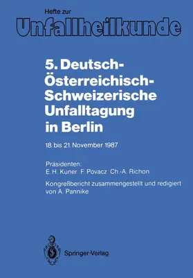 Pannike |  5. Deutsch-Österreichisch-Schweizerische Unfalltagung in Berlin | Buch |  Sack Fachmedien