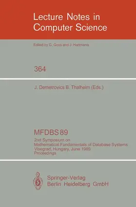 Thalheim / Demetrovics |  MFDBS 89 | Buch |  Sack Fachmedien