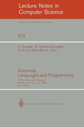 Ausiello / Ronchi Della Rocca / Dezani-Ciancaglini |  Automata, Languages and Programming | Buch |  Sack Fachmedien