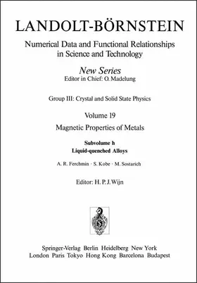 Ferchmin / Kobe / Sostarich |  Liquid-quenched Alloys / Aus der Schmelze abgeschreckte Legierungen | Buch |  Sack Fachmedien