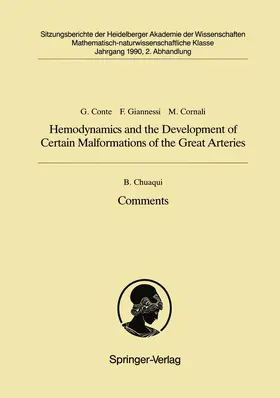 Conte / Cornali / Giannessi |  Hemodynamics and the Development of Certain Malformations of the Great Arteries. Comment | Buch |  Sack Fachmedien