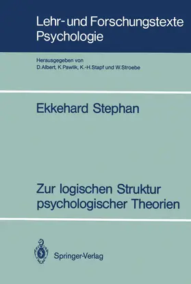 Stephan |  Zur logischen Struktur psychologischer Theorien | Buch |  Sack Fachmedien