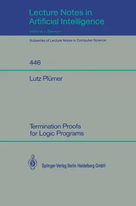 Plümer |  Termination Proofs for Logic Programs | Buch |  Sack Fachmedien