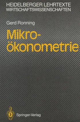 Ronning |  Mikro-ökonometrie | Buch |  Sack Fachmedien