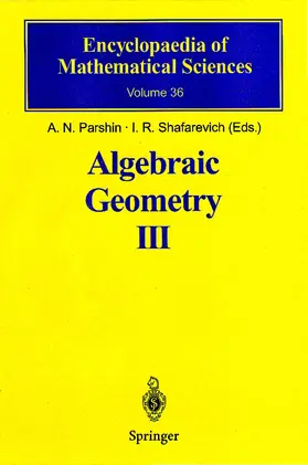 Parshin / Shafarevich |  Algebraic Geometry III | Buch |  Sack Fachmedien