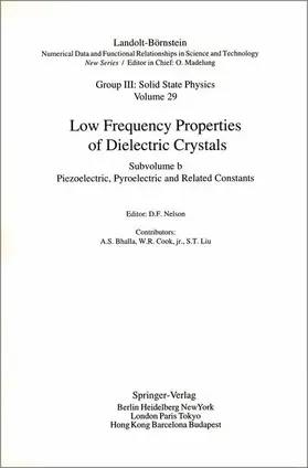  Piezoelectronic, Pyroelectric and Related Constants | Buch |  Sack Fachmedien