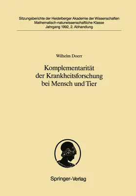 Doerr |  Komplementarität der Krankheitsforschung bei Mensch und Tier | Buch |  Sack Fachmedien