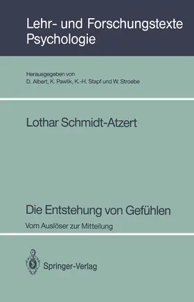 Schmidt-Atzert |  Die Entstehung von Gefühlen | Buch |  Sack Fachmedien