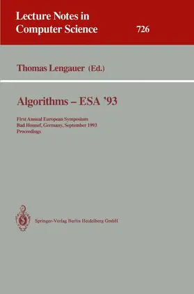 Lengauer |  Algorithms - ESA '93 | Buch |  Sack Fachmedien