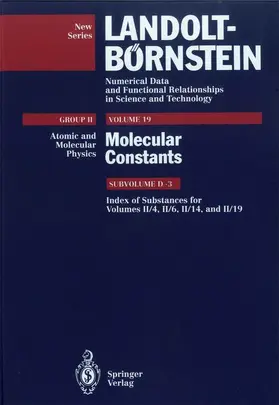Vogt |  Index of Substances for Volumes II/4, II/6, II/14, and II/19 | Buch |  Sack Fachmedien