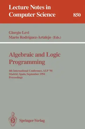 Rodriguez-Artalejo / Levi |  Algebraic and Logic Programming | Buch |  Sack Fachmedien