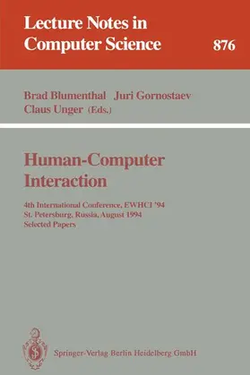 Blumenthal / Unger / Gornostaev |  Human-Computer Interaction | Buch |  Sack Fachmedien