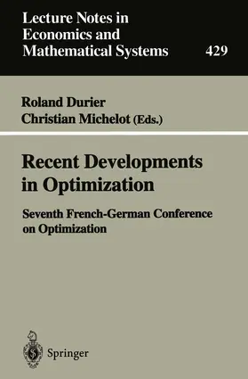 Durier / Michelot |  Recent Developments in Optimization | Buch |  Sack Fachmedien