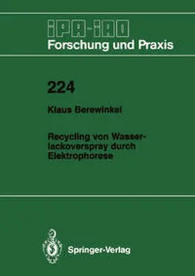 Berewinkel |  Recycling von Wasserlackoverspray durch Elektrophorese | Buch |  Sack Fachmedien