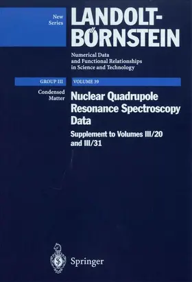 Chihara / Nakamura |  Nuclear Quadrupole Resonance Spectroscopy Data | Buch |  Sack Fachmedien