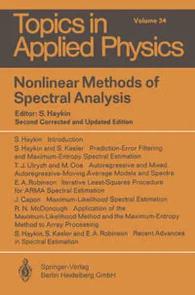 Haykin |  Nonlinear Methods of Spectral Analysis | eBook | Sack Fachmedien
