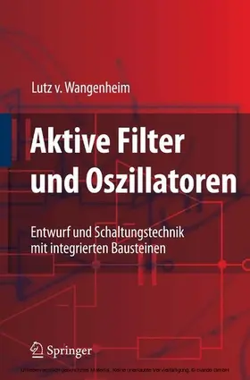 Wangenheim | Aktive Filter und Oszillatoren | E-Book | www2.sack.de