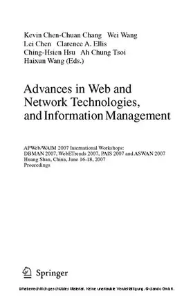 Chang / Wang / Xu | Advances in Web and Network Technologies, and Information Management | E-Book | sack.de