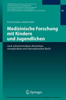 Sprecher |  Medizinische Forschung mit Kindern und Jugendlichen | eBook | Sack Fachmedien