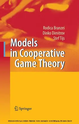 Branzei / Dimitrov / Tijs | Models in Cooperative Game Theory | E-Book | sack.de