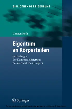 Roth |  Eigentum an Körperteilen | eBook | Sack Fachmedien