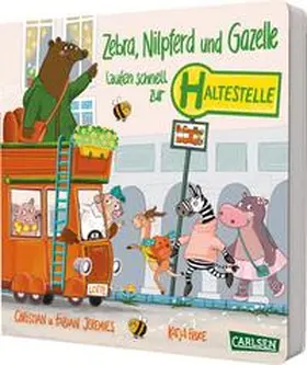 Frixe |  Zebra, Nilpferd und Gazelle laufen schnell zur ... Haltestelle! | Buch |  Sack Fachmedien