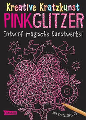 Poitier |  Kreative Kratzkunst: Pink Glitzer: Set mit 10 Kratzbildern, Anleitungsbuch und Holzstift | Buch |  Sack Fachmedien