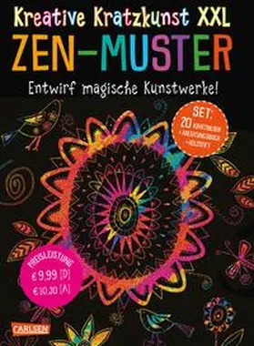 Poitier |  Kreative Kratzkunst XXL: ZEN-Muster: Set mit 20 Kratztafeln, Mappe, Anleitungsbuch und Holzstift | Buch |  Sack Fachmedien