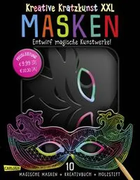 Poitier |  Kreative Kratzkunst XXL: Masken: Set mit 10 Kratz-Masken, Anleitungsbuch und Holzstift | Buch |  Sack Fachmedien