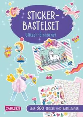 Poitier |  Bastelset für Kinder: Sticker-Bastelset: Glitzer-Einhörner | Buch |  Sack Fachmedien