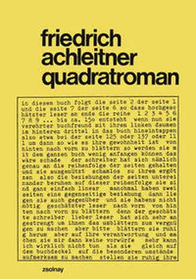 Achleitner |  quadratroman | Buch |  Sack Fachmedien