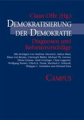 Offe |  Demokratisierung der Demokratie | Buch |  Sack Fachmedien