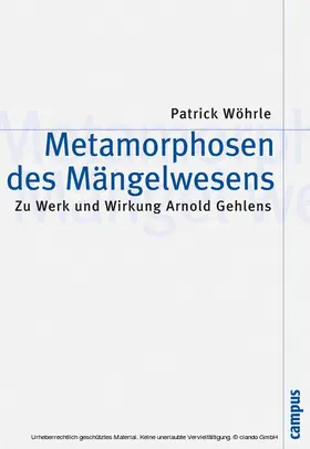 Wöhrle |  Metamorphosen des Mängelwesens | eBook | Sack Fachmedien