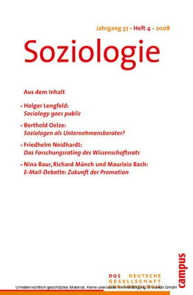 Vobruba |  Soziologie Jg. 37 (2008) 4 | eBook | Sack Fachmedien