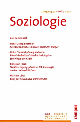 Vobruba |  Soziologie Jg. 40 (2011) 3 | eBook | Sack Fachmedien