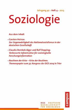Vobruba |  Soziologie Jg. 42 (2013) 4 | eBook | Sack Fachmedien