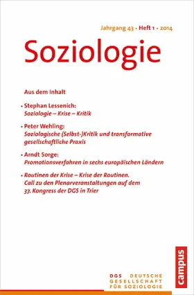 Vobruba |  Soziologie Jg. 43 (2014) 1 | eBook | Sack Fachmedien