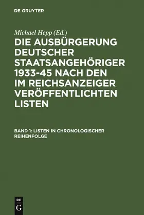 Hepp |  Listen in chronologischer Reihenfolge | Buch |  Sack Fachmedien