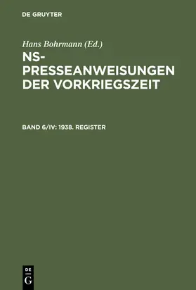 Bartels / Peter / Fortmann-Petersen |  1938. Register | Buch |  Sack Fachmedien