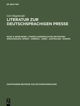 Hagelweide |  89199-98384. Länder außerhalb des deutschen Sprachraums. Afrika - Amerika - Asien - Australien - Europa | Buch |  Sack Fachmedien