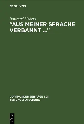 Ubbens |  "Aus meiner Sprache verbannt ..." | Buch |  Sack Fachmedien