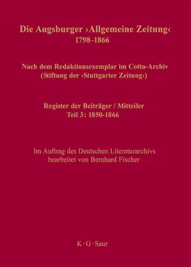 Fischer |  Register der Beiträger / Mitteiler | Buch |  Sack Fachmedien